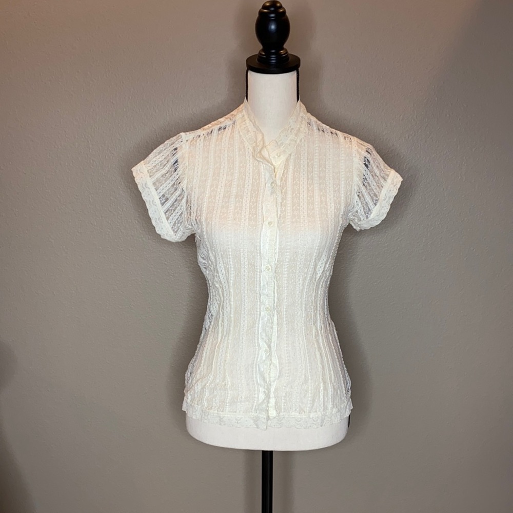 Roky Lace Button Up Top - image 1